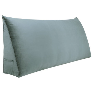 Bed Rest Wedge Reading Pillow Back Support Headboard Daybed Cushion Grey, 59x20x8
