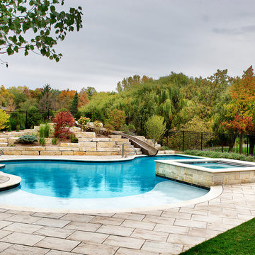 North Barrington, IL Swimming Pool, Hot Tub and Custom Concrete Slide