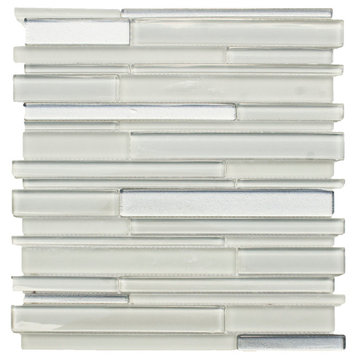 12.5"x12" Glass Mosaic Tile, Simply Color Collection, Colorado, Strips, Set of 5