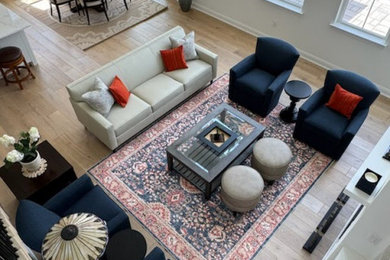 Living room - contemporary open concept living room idea in Other
