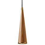 LumenArt - WCP-S Pendant Light, Oak - WCP-S Pendant, a part of LumenArt's Designer Wood Collection, features a conical-shaped shade for direct ambient illumination. Made of real wood veneer over wood cores with machined brass accents. WCP-S is offered in two finishes. The classic cone shape provides direct illumination and is well suited for task and ambient illumination. Use WCP-S in residential, retail, hospitality, and corporate settings.