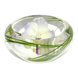 Lavender White Vanda Flower Bowl - Home Decor