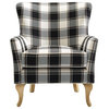 Black and White Checkered Pattern Accent Chair