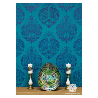 Indian & Paisley Wall Stencil Projects - Asian - San Diego - by Royal ...
