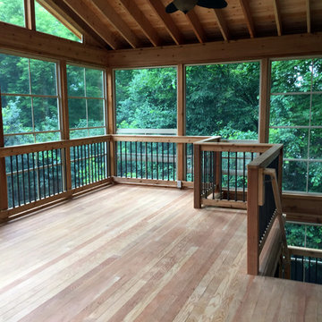 Two Story Cedar Screen Room Deer Park, IL