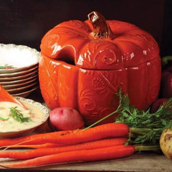 Pretty Pumpkin Soup Tureen and Ladle - Tureens