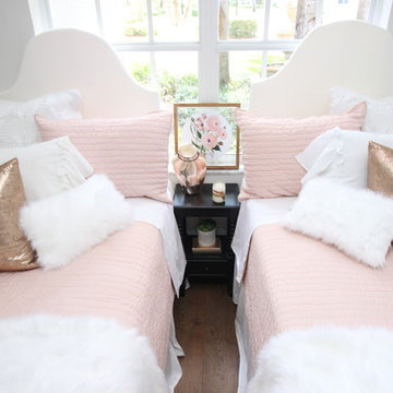 Blush, Rose Gold, and Faux Fur Dorm Room Bedding
