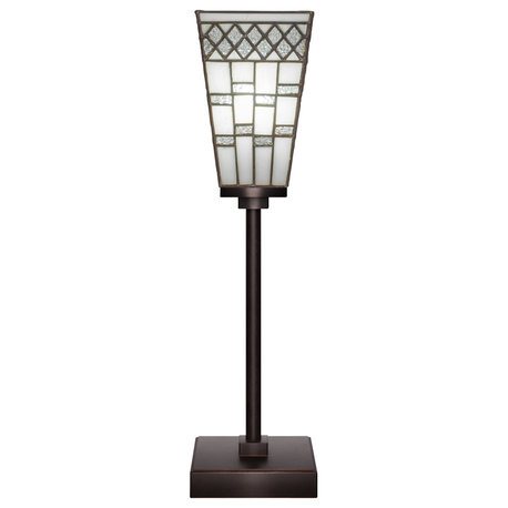 Luna 1-Light Table Lamp, Dark Granite/Pewter Square Art