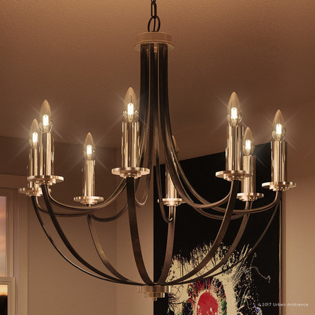 Luxury Mid-Century Modern Black Chandelier, UQL2011, Marseille Collection