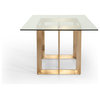 Modrest Keaton Modern Glass and Brass Dining Table