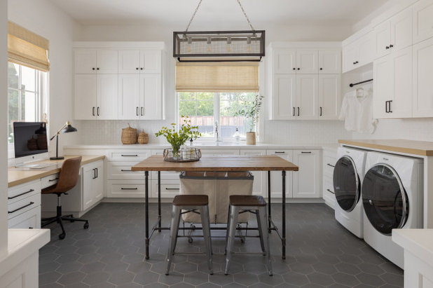 Farmhouse Laundry Room by Stephanie Russo Photography