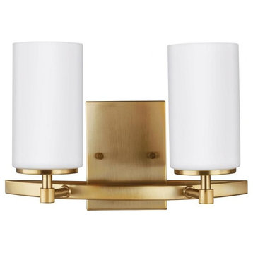 Alturas 2-Light 14 Bathroom Vanity Light in Satin Brass