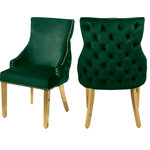 Meridian Furniture - The Tuft Dining Chair, Green, Velvet, Set of 2 - Elegant and eye-catching, the stunning Green Velvet Tuft Dining Chair from Meridian Furniture is the perfect addition to any space.