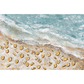 "Beach Sun Shade" Painting Print on Wrapped Canvas, 12x8