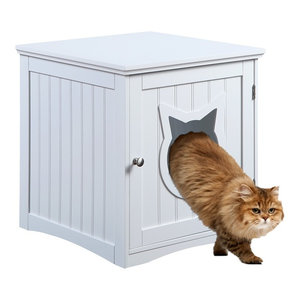Sweet Barks Designer Cat Washroom Storage Bench Cat Litter Box
