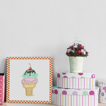 "Ice Cream Parlor I" Painting Print on Wrapped Canvas