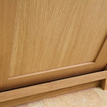Oak & Painted Wimborne Kitchen in Cream and Blue with Natural Oak