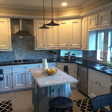 Houston kitchen, living room, patio remodel with Restoration Hardware products