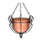 Hanging Patio Garden Flower Planter Basket, Copper Finish