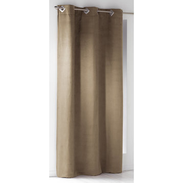 Luxurious Suede Window Curtain - Elegant Soft Texture Drapery, 95x55 Inches, Sand, 1 Panel
