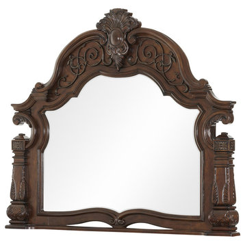 AICO Windsor Court Dresser Mirror, Vintage Fruitwood 70060-54