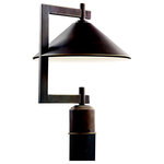 Kichler Lighting - Ripley 1 Light Post Light or Accessories, Olde Bronze - Bringing clean lines to a rustic look, the Ripley collection of outdoor lighting features an Olde Bronze finish that warms the smooth cone shape of this 1 light outdoor post light. 12 inch diameter. Height 16 inches. Uses 1 - 40W max (type R) or 1 - 60W (G type) bulb. UL listed for wet locations.  Dark sky compliant with use of R14 40W bulb. Post not included.