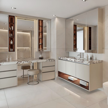 Miami High-End Design Master Bathroom Vanity & Make-UP Table