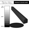Trendy Iron Black 0.75" x 12" Matte Metal High Pencil Liner Wall Tile (Set of 5)