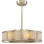 Savoy House - Vireo Air Ionizing Fan D'Lier, 26" - Vireo from Savoy House is designed to revolutionize the ceiling fan. This fan d'lier combines the look of a stylish drum pendant with the functionality of an air-ionizing ceiling fan. The silver mica shade and silver dust finish create shimmer while the included light source brings shine.