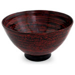Novica - Handmade Cosmic Trails Lacquered bamboo centerpiece - Thailand - A simple and striking large wooden bowl by Daeng Thanunchai, its parabolic interior adorned with swirls of subtle brown light. Enriched by Thai sophistication, the piece makes a tasteful adornment for any classic setting. For decorative purposes only.