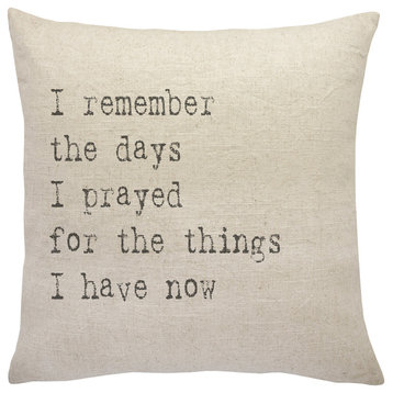 "I Remember" Linen Pillow, 18"x18"