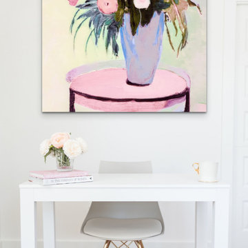Custom Floral Framed Canvas Wall Decor