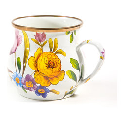 Flower Market Enamel Mug - White | MacKenzie-Childs - Mugs