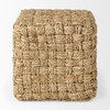 Adele 17.7Lx17.7Wx17.7H Medium Brown Seagrass Woven Square Pouf