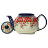 Polish Pottery Teapot, Pattern Number: 296ar