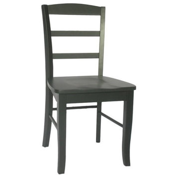 Pemberly Row Ladderback Dining Chair in Black (Set of 2)