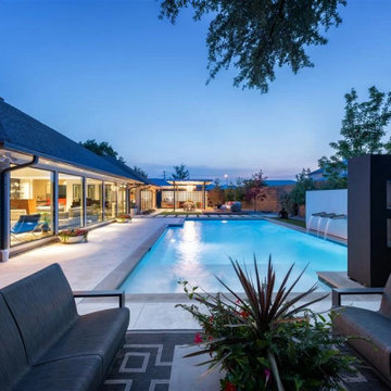 Swimming Pool Landscaping in Modern Preston Hollow
