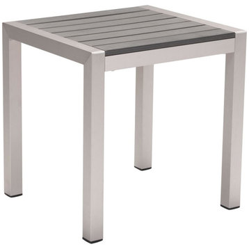 Zuo Cosmopolitan Patio End Table in Brushed Aluminum
