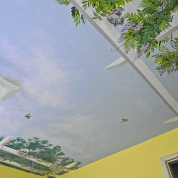 Blue Sky and Wisteria Mural