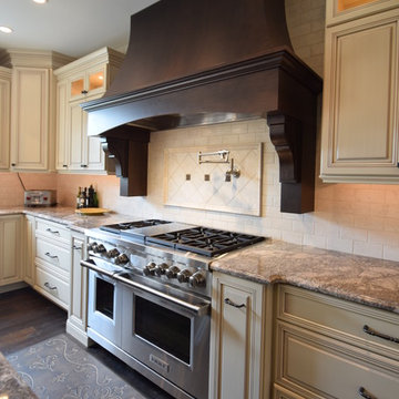 Alma Cognac Kitchen With Custom Hood