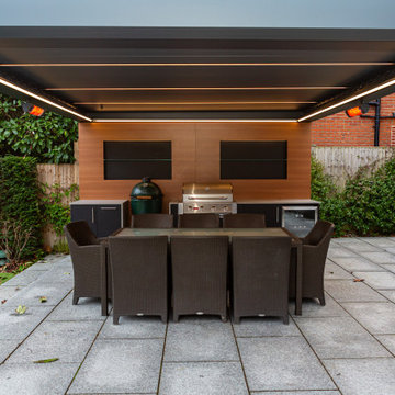 Louvered Pergola and Outdoor Kitchen