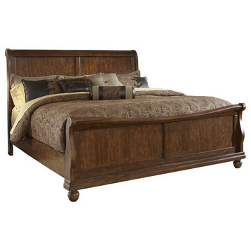 Liberty Furniture Rustic Traditions Queen Sleigh Bed, Rustic Cherry
