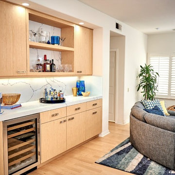 Modern White & Wood Kitchen | Bar in Carmel Valley