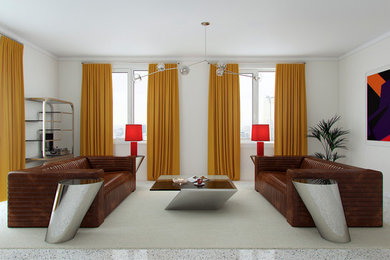 Example of a trendy living room design in Miami