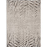 KAS - KAS Inspire 7504 Ivory/Gray Parker Area Rug, 9'10"x13'2" - Inspire is a collection of trendy transitional and traditional machine woven rugs with metallic highlights throughout. These beautiful rugs are made in Turkey of shrink polyester and polyester with a 1/4" pile height.