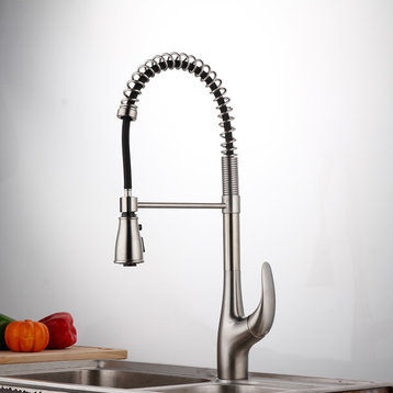Sapphire Single Handle Semi-Professional Kitchen Faucet, Stainless Steel