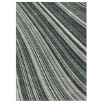 Addison Rugs - Machine Washable Indoor/Outdoor Chantille ACN981 Black 8' x 10' Rug - Elegantly designed with very thin, curved stripes, our area rug adds a touch of transitional class to any setting. Its UV stabilization ensures it stands the test of time and weather, the ultra-thin construction exudes modern charm, and machine-washability means easy living for households with kids and pets.