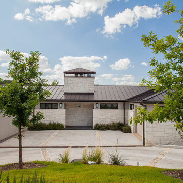 Front elevation— 2014 Lakeway Warm Contemporary Waterfront Custom Home on Lake T