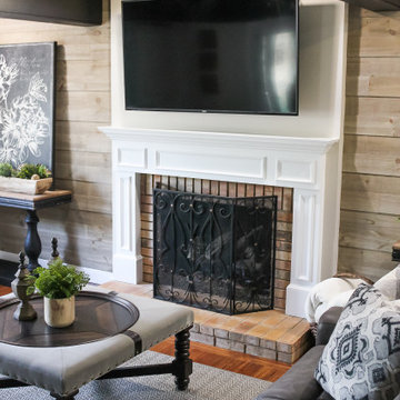 Grays & Floral Mix in Family Room Redesign