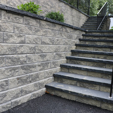 Backyard Retreat: A Raw Land Transformation: Pool Patio, retaining walls, steps